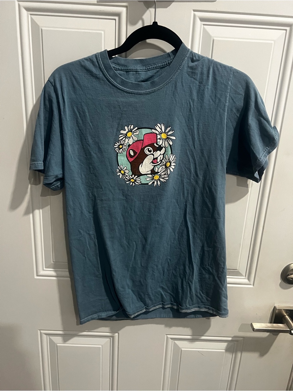 Women's Short Sleeve Tee with Daisy Graphic - Blue